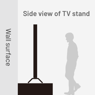Side view of TV stand