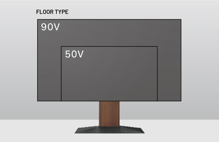 Supports up to 90 inch. large TVs